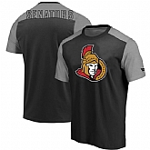 Ottawa Senators Fanatics Branded Iconic Blocked T-Shirt Black Heathered Gray,baseball caps,new era cap wholesale,wholesale hats